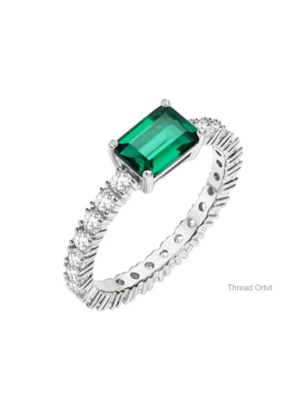 1.75 CTTW Lab Emerald Cut Ring, 18K Gold Plated, Halo Setting, Sizes 4-10,